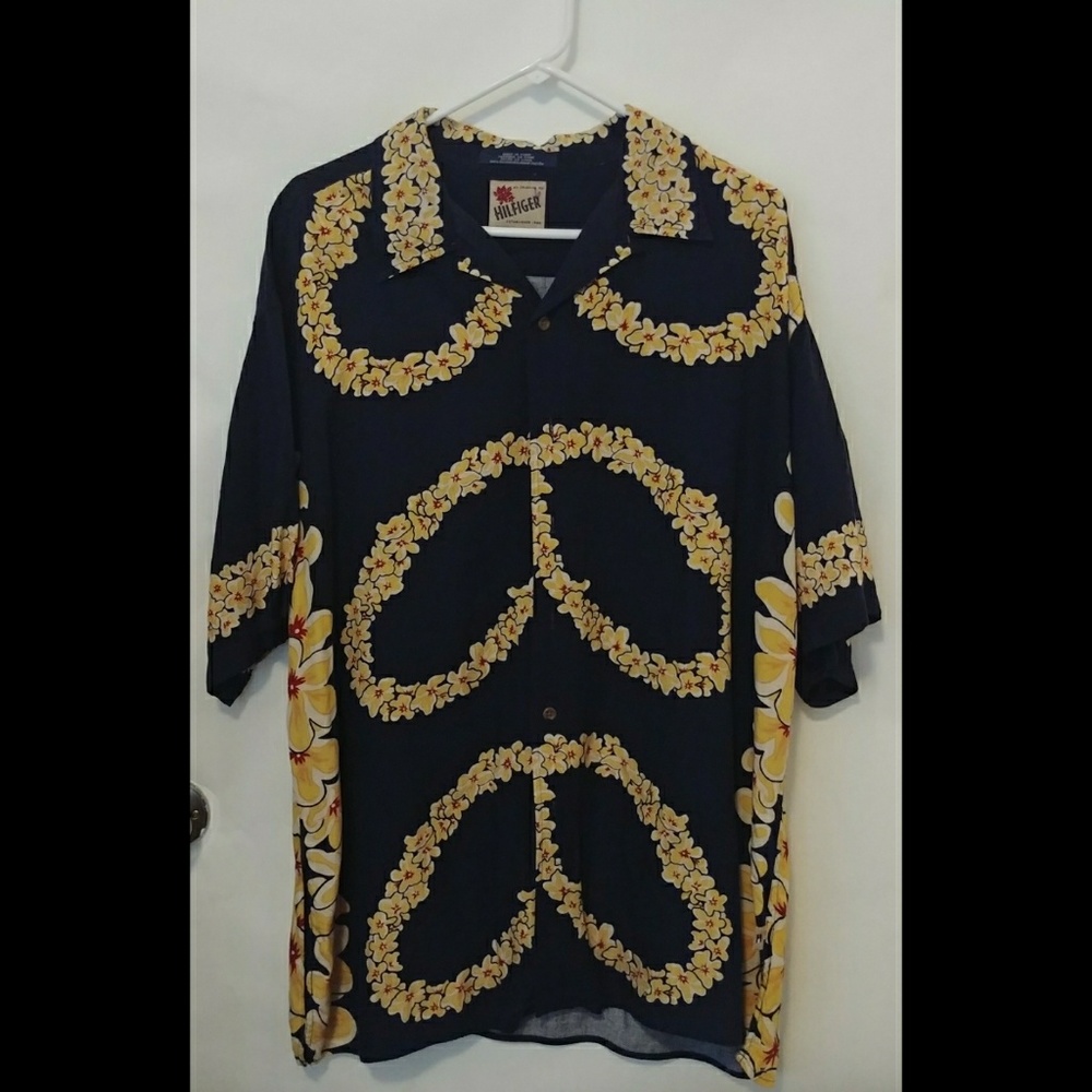 Tommy Hilfiger XL Hawaiian Leis Button Down Shirt